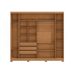 Guarda-Roupa 4 Portas 3 Gavetas Kappesberg CB01T591 Canela/Grafite SE