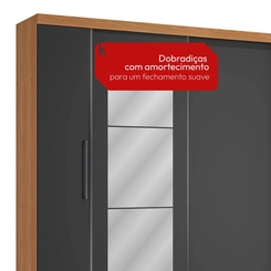 Guarda-Roupa 4 Portas 3 Gavetas Kappesberg CB01T591 Canela/Grafite SE