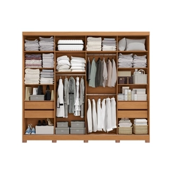 Guarda-Roupa 4 Portas de Correr 4 Gavetas Kappesberg CB01T590 Canela/Grafite/Off White SE