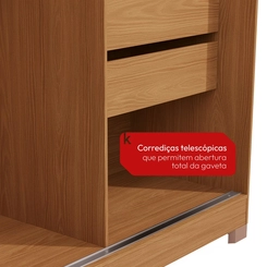 Guarda-Roupa 4 Portas de Correr 4 Gavetas Kappesberg CB01T590 Canela/Grafite/Off White SE