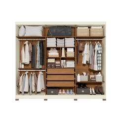 Guarda-Roupa 6 Portas 3 Gavetas Kappesberg CB01T580 Off White/Canela SE