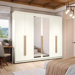 Guarda-Roupa 6 Portas 3 Gavetas Kappesberg CB01T580 Off White/Canela SE