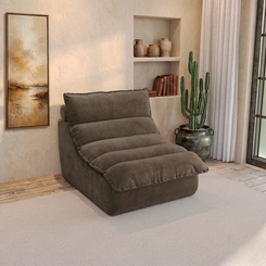 Poltrona Estofada Kappesberg Verso A033 Suede Marrom SE