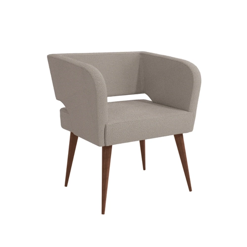 Poltrona Estofada com Braço Kappesberg Antara A074 Cinza/Branco SE
