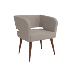 Poltrona Estofada com Braço Kappesberg Antara A074 Cinza/Branco SE