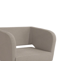 Poltrona Estofada com Braço Kappesberg Antara A074 Cinza/Branco SE