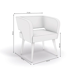 Poltrona Estofada com Braço Kappesberg Antara A074 Cinza/Branco SE