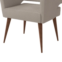 Poltrona Estofada com Braço Kappesberg Antara A074 Cinza/Branco SE