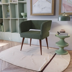 Poltrona Estofada com Braço Kappesberg Antara A083 Verde SE