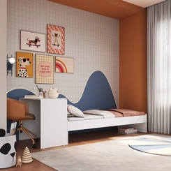 Cama Infantil Montessoriana com Escrivaninha Completa Móveis CV010 Branco SE