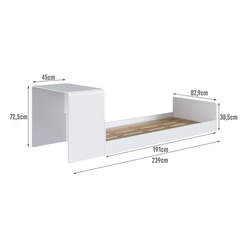 Cama Infantil Montessoriana com Escrivaninha Completa Móveis CV010 Branco SE