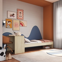 Cama Infantil Montessoriana com Escrivaninha Completa Móveis CV010 Carvalho Araguaia SE