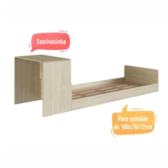 Cama Infantil Montessoriana com Escrivaninha Completa Móveis CV010 Carvalho Araguaia SE