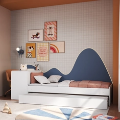 Cama Infantil com Escrivaninha e Cama Auxiliar Completa Móveis CV030 Branco SE