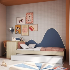 Cama Infantil com Escrivaninha Completa Móveis CV030 Carvalho Araguaia/Branco SE