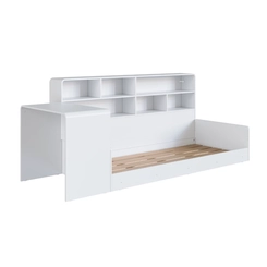 Cama Infantil Montessoriana com Escrivaninha e Estante Completa Móveis CV031 Branco SE