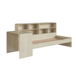 Cama Infantil Montessoriana com Escrivaninha e Estante Completa Móveis CV031 Carvalho Aragauaia SE
