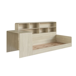 Cama Infantil Montessoriana com Escrivaninha e Estante Completa Móveis CV031 Carvalho Aragauaia SE
