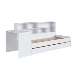 Cama Infantil Montessoriana com Escrivaninha Estante e Cama Auxiliar Completa Móveis CV032 Branco SE
