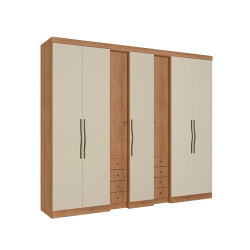 Guarda-Roupa 7 Portas 8 Gavetas THB Absolut New 5963 Freijó/Areia