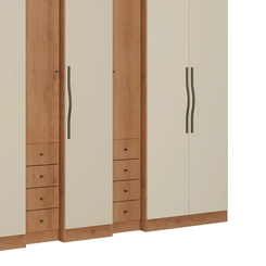 Guarda-Roupa 7 Portas 8 Gavetas THB Absolut New 5963 Freijó/Areia