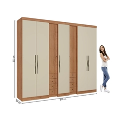 Guarda-Roupa 7 Portas 8 Gavetas THB Absolut New 5963 Freijó/Areia