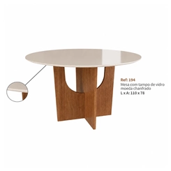 Mesa de Jantar para 4 Lugares Zamarchi 194 Canela/Off White