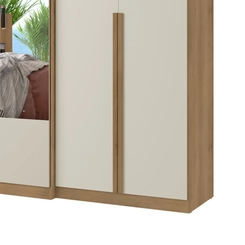 Guarda-Roupa 6 Portas 4 Gavetas THB Valência Glass 5785 Capuccino/Off White SE