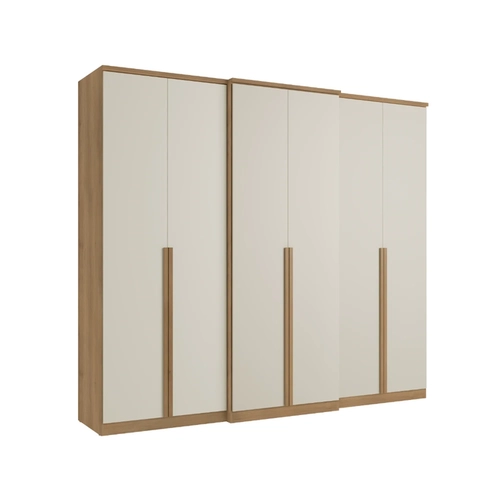Guarda-Roupa 6 Portas 4 Gavetas THB Valência 5784 Capuccino/Off White SE