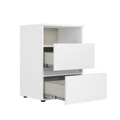 Mesa de Cabeceira 2 Gavetas THB Condessa 5887 Branco SE