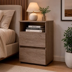 Mesa de Cabeceira 2 Gavetas THB Condessa 5881 Rustic SE