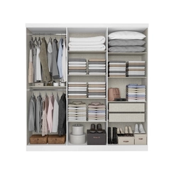 Guarda-Roupa 6 Portas 2 Gavetas THB Presence Glass 5825 Branco SE
