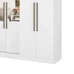 Guarda-Roupa 6 Portas 2 Gavetas THB Presence Glass 5825 Branco SE