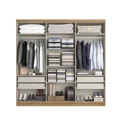 Guarda-Roupa 6 Portas 4 Gavetas THB Passione Ultra Glass 5837 Capuccino/Off White SE