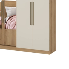 Guarda-Roupa 6 Portas 4 Gavetas THB Passione Ultra Glass 5837 Capuccino/Off White SE