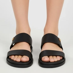 Papete Feminina Tiras Largas Moleca 5582-7800 Preto