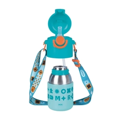 Garrafa Térmica Kids 500ml com Alça Mor 8785 Azul