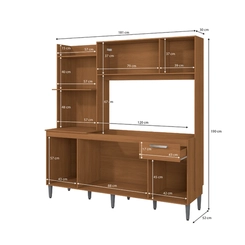 Cozinha Compacta 7 Portas 1 Gaveta Kappesberg T781 Canela