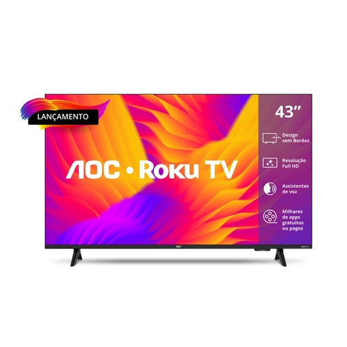 Smart TV 43 Polegadas Full HD AOC S5155 Preto Bivolt