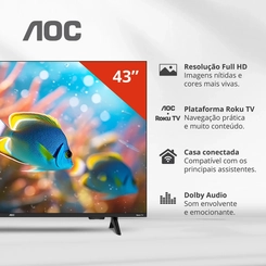 Smart TV 43 Polegadas Full HD AOC S5155 Preto Bivolt
