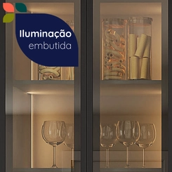 Cristaleira 4 Portas Telasul Lumina 917328-01 Cinza