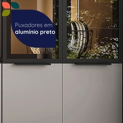 Cristaleira 4 Portas Telasul Lumina 917328-01 Cinza