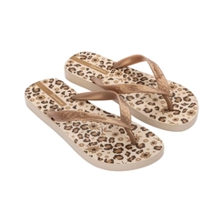 Chinelo Feminino Ipanema  Happy 25279 Estampa Animal Print Bege