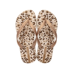 Chinelo Feminino Ipanema  Happy 25279 Estampa Animal Print Bege