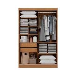 Guarda-Roupa 2 Portas de Correr 2 Gavetas Kappesberg N571 Canela/Off White SE