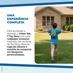 Tablet Infantil Tela 7" 64GB 3GB RAM Toy Story Positivo Vision Tab 7 T307TS Colorido