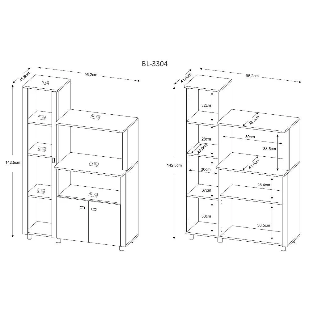 Balcão Multiuso Tecno Mobili BL-3304 Branco SE