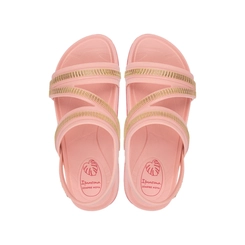 Sandália Infantil Menina Grendene 27576Ce842 Rosa com Detalhes Dourados