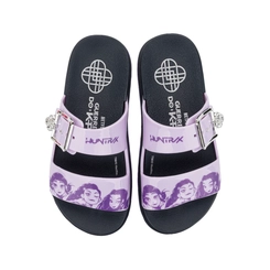 Papete Rasteira Infantil Menina Grendene 23505Cc737 Preto/Lilás