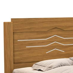 Cama Casal com Cabeceira Integrada Cambel Sofia Nature/Off White
